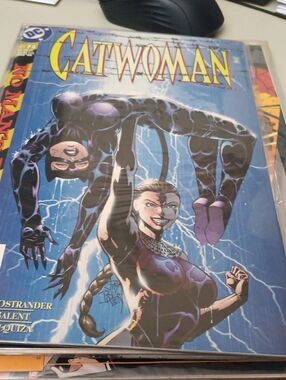 DC Catwoman Comic Cover — Blue & Purple Artwork In A Sleeve